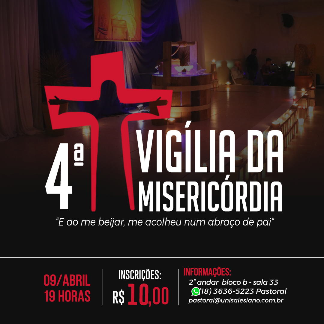 Inscrições abertas para a 4ª Vigília da Misericórdia