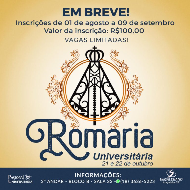 Inscrições para Romaria a Aparecida começam no dia 1º de agosto