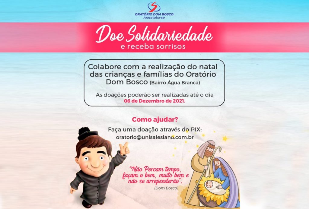 UniSALESIANO e Colégio Salesiano promovem campanha de Natal para famílias do Oratório