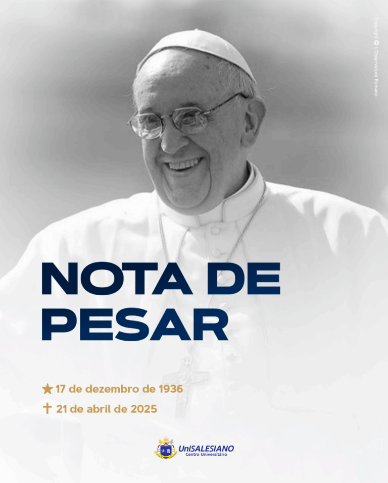 UniSALESIANO manifesta pesar pelo falecimento do Papa Francisco
