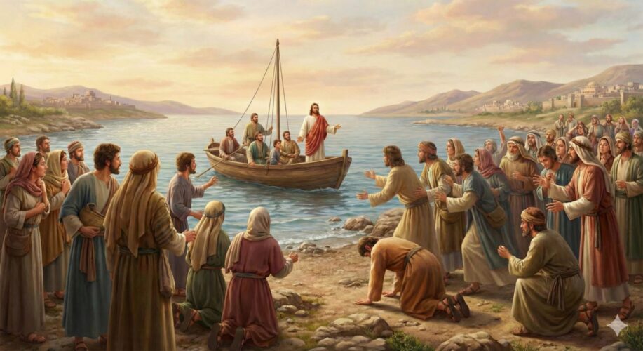 .22/01 – … e todos os que sofriam de algum mal jogavam-se sobre ele para tocá-lo.