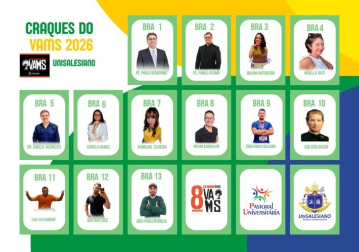 Craques do VAMS: UniSALESIANO anuncia voluntários com tema da Copa do Mundo